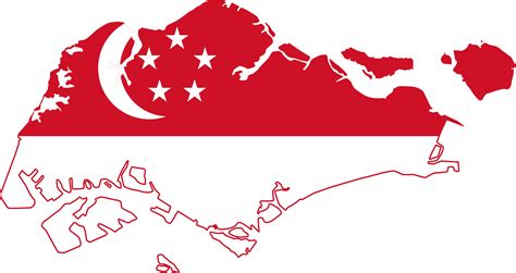 singapore map and flag